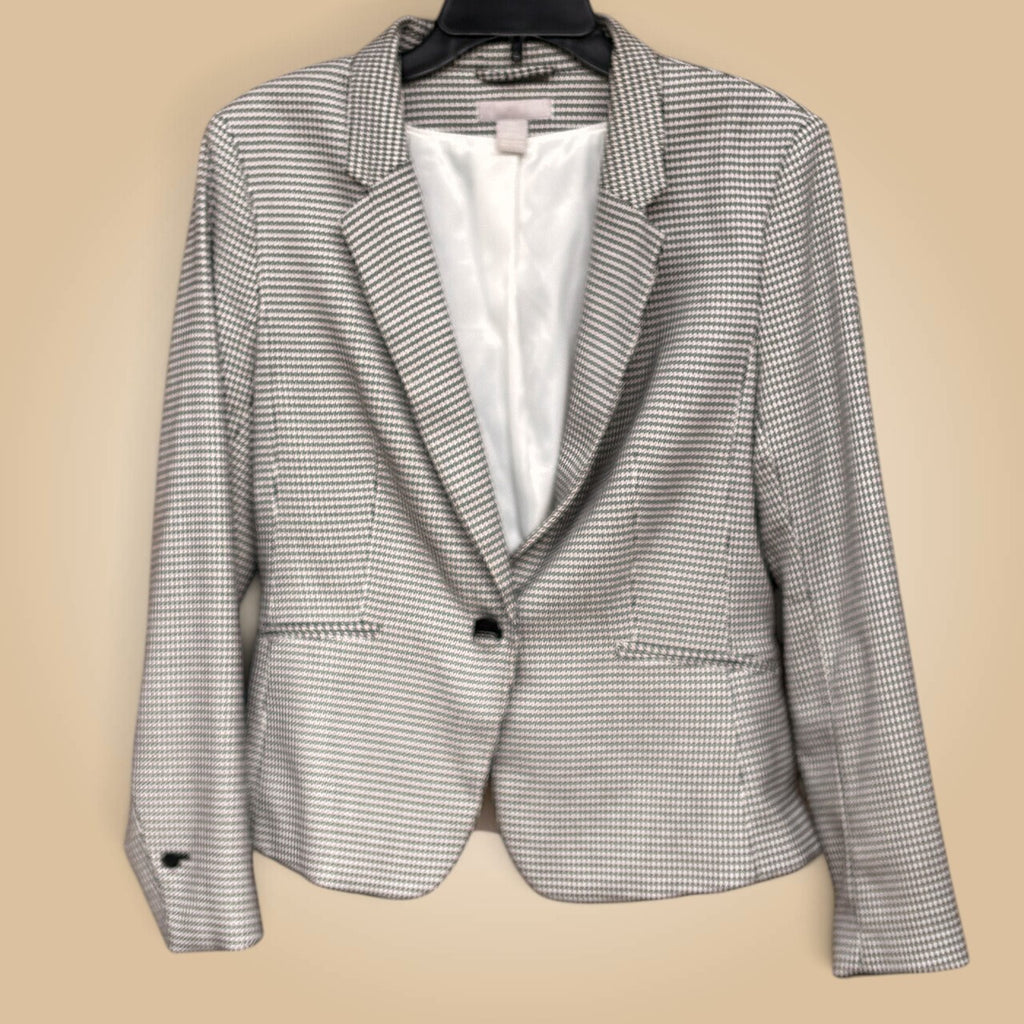 H&M Houndstooth Blazer | Black & White, 10