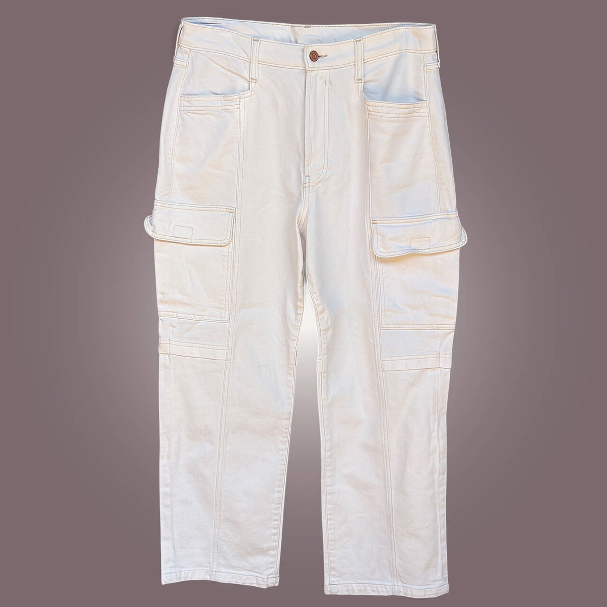 Gap Denim Cargo Pants | White, 31/32