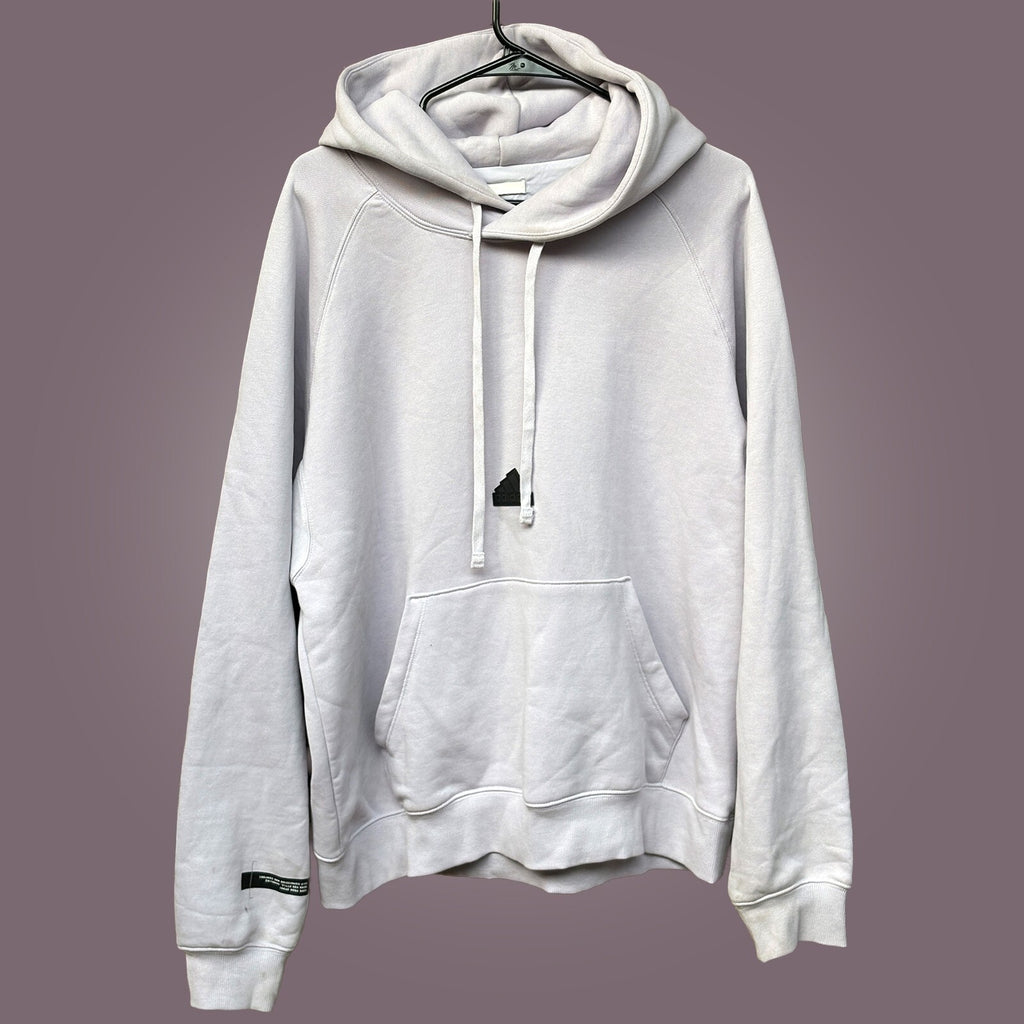 Adidas White Hoodie with Black Logo, Size M