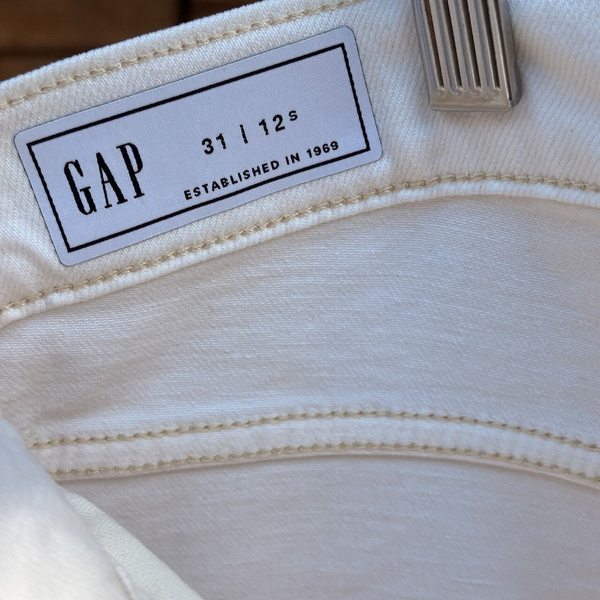 Gap Denim Cargo Pants | White, 31/32