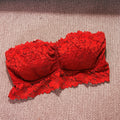 auden Red Lace Strapless Bra Medium