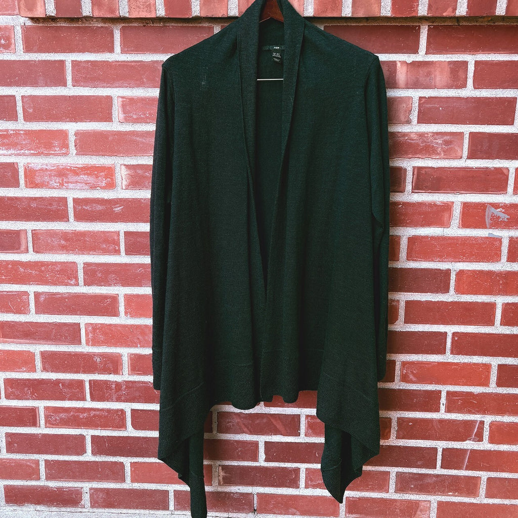 H&M Black Open Front Draped Cardigan M/L