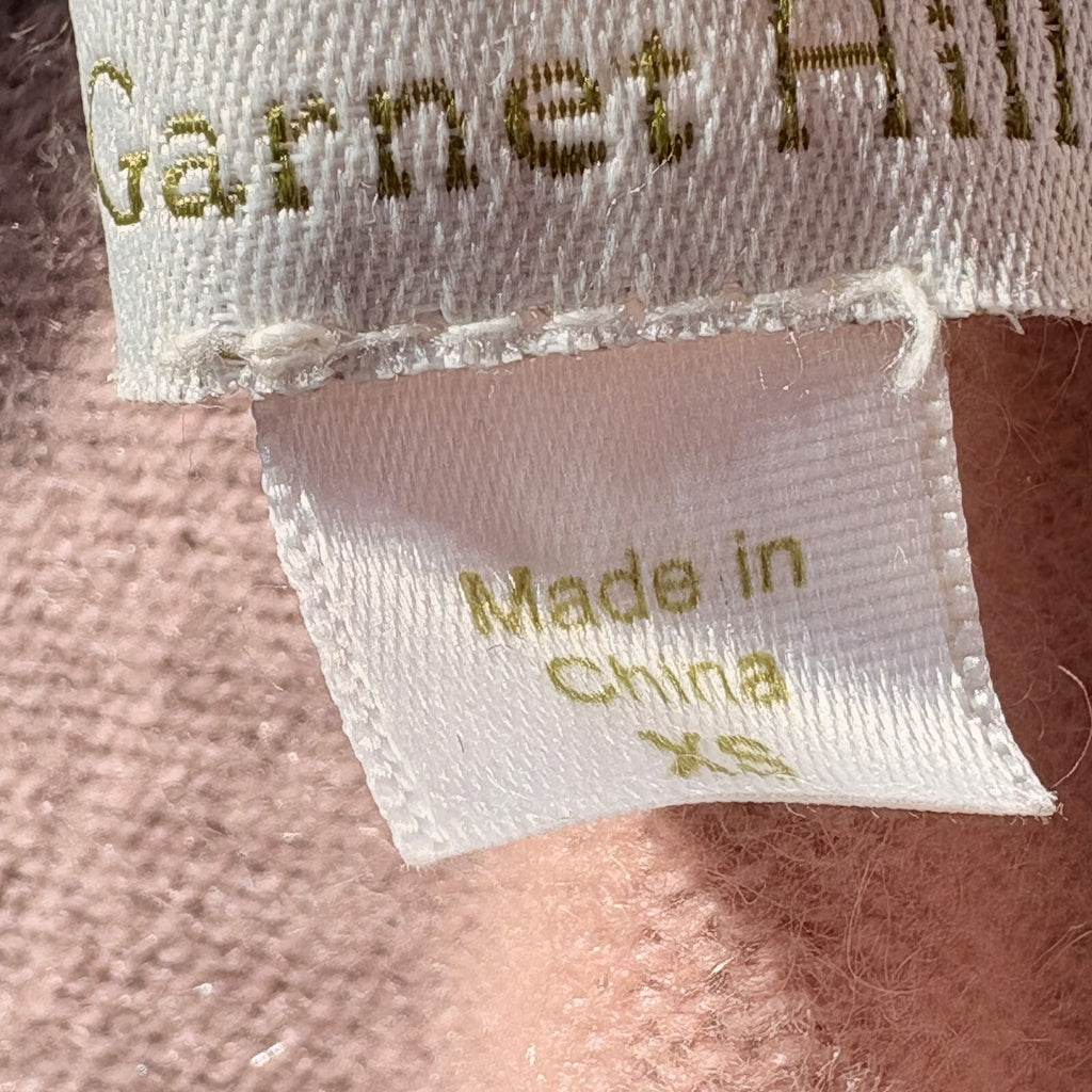 Garnet Hill Pink Sweater Ruffle and Lace trim
