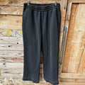 FB County Black Sweatpants Size L with Frayed Hem Detail