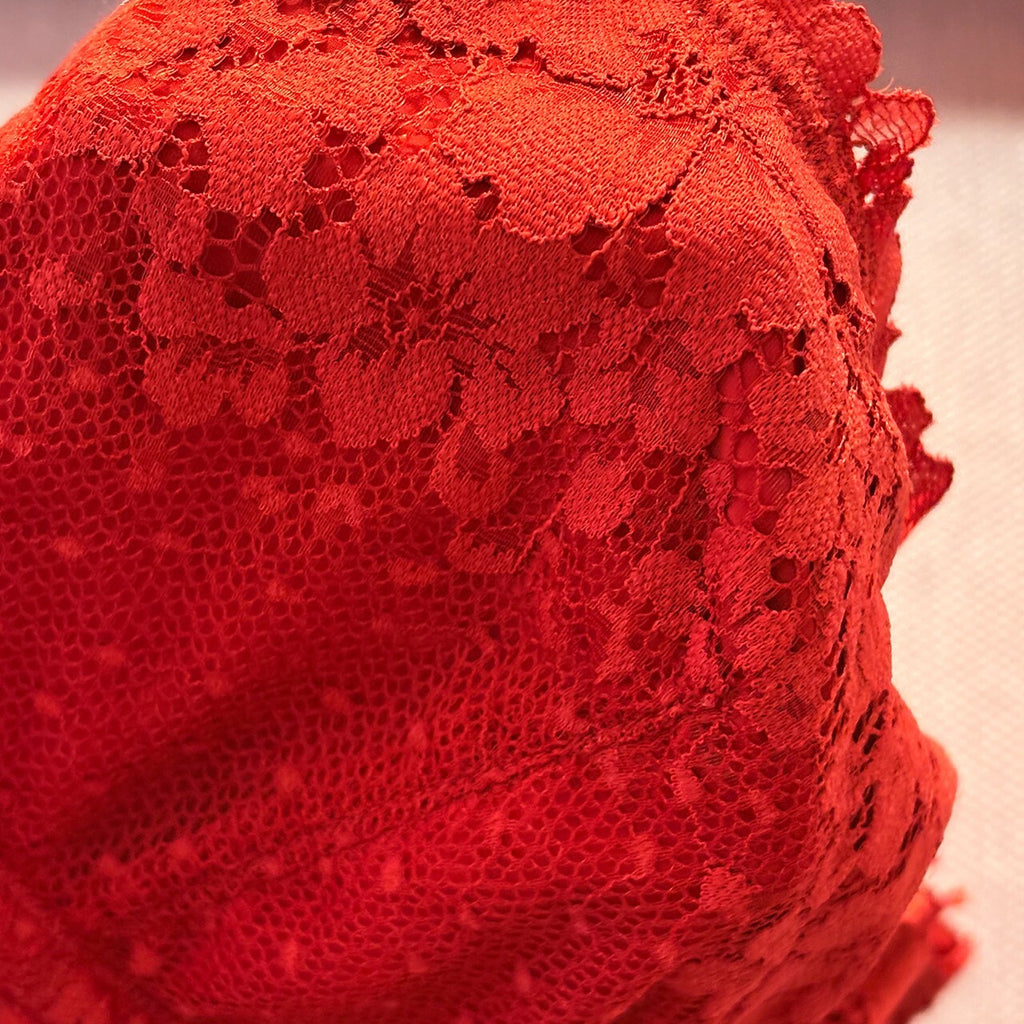 auden Red Lace Strapless Bra Medium
