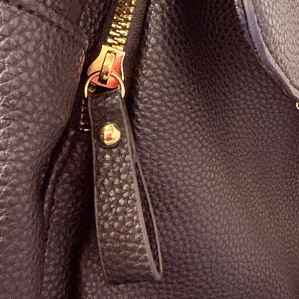Black Faux Leather Backpack with Gold Accents