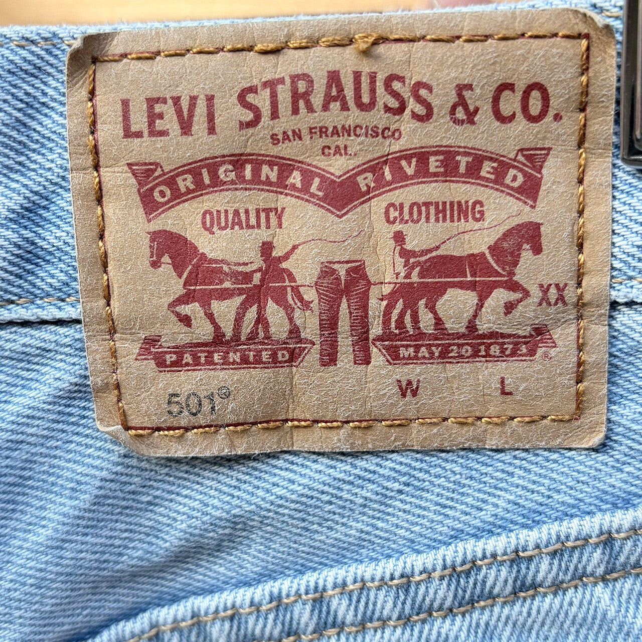 Levi's 501 Light Wash Denim Cutoff Shorts