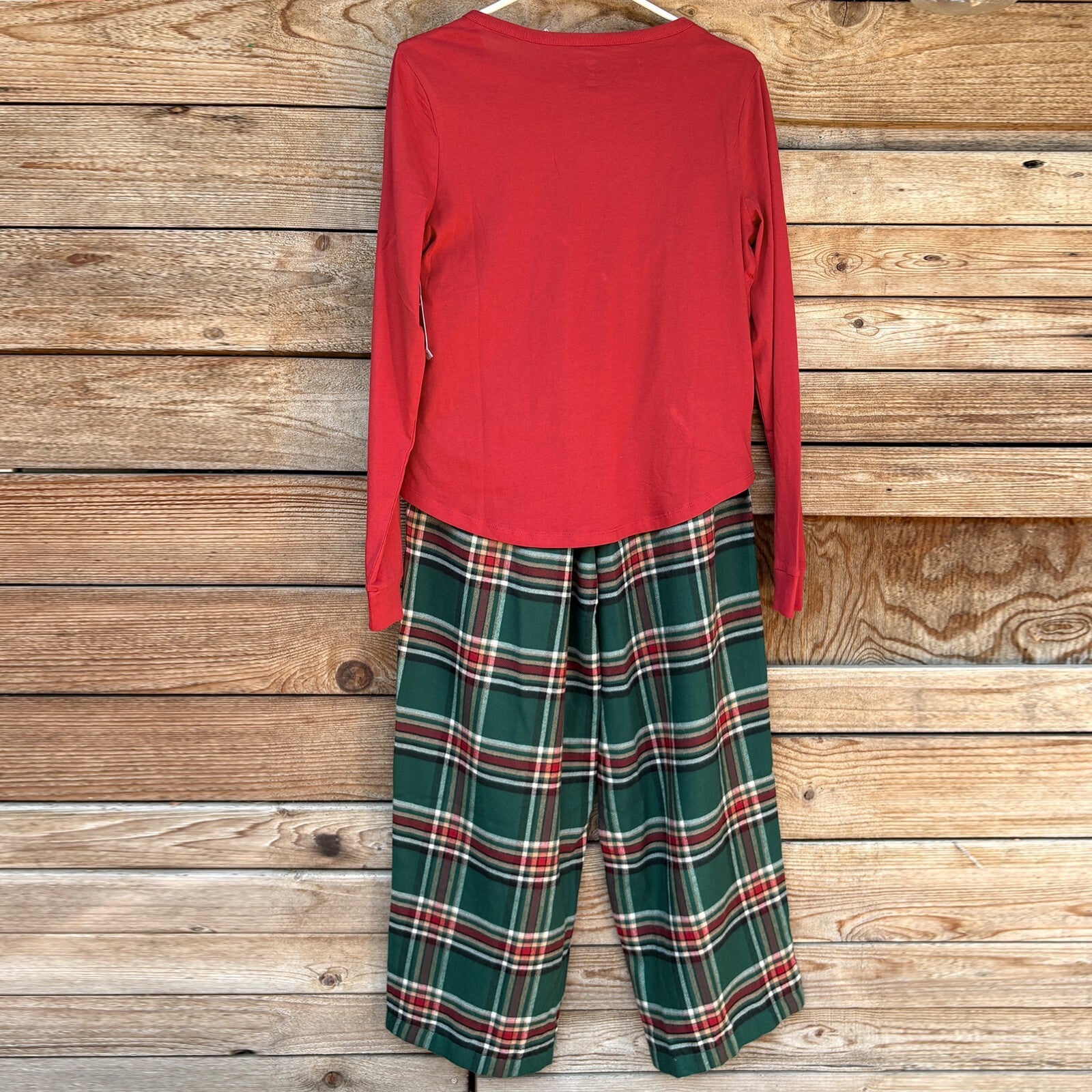 dip Sleep Red Long Sleeve Pajama Set, Size M