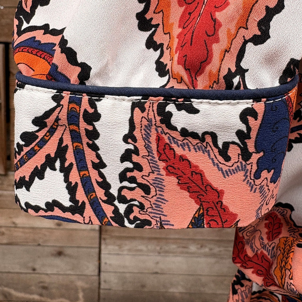 Topshop Button-Up Shirt | Coral Floral, 6
