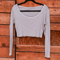 Striped Long Sleeve Cropped Top