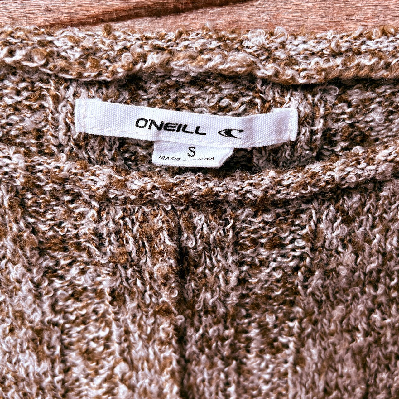 O'Neill Brown Textured Ribbed Knit Sweater Size S