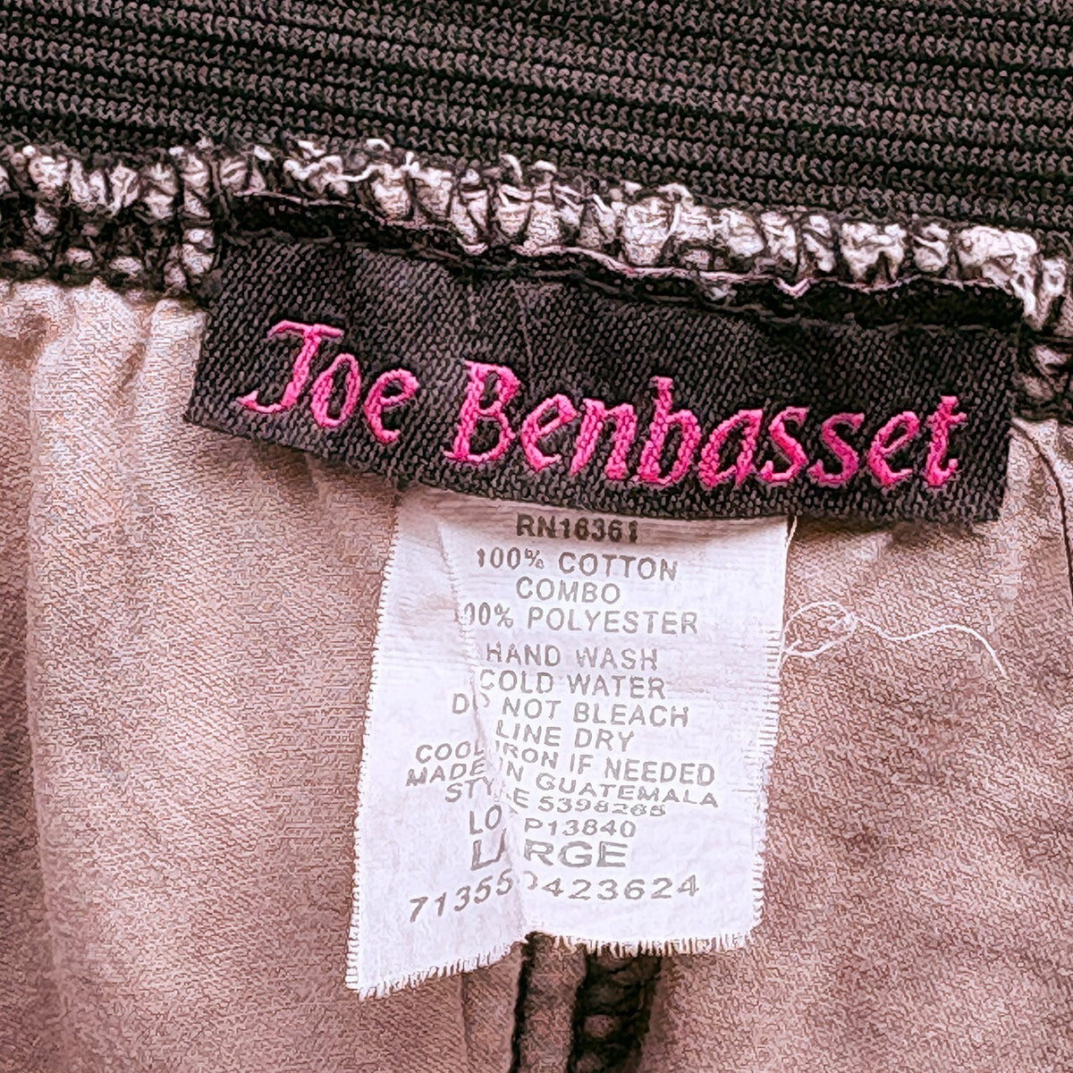 Joe Benbasset Black and White Eyelet Cotton Skirt with Ruffle Hem, Size Large