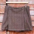 The Limited Brown Herringbone Mini Skirt