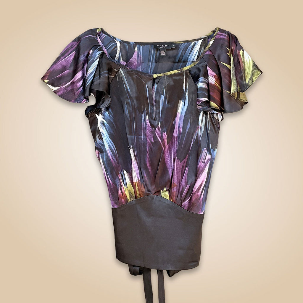 Ted Baker Silk Top Butterfly Sleeves