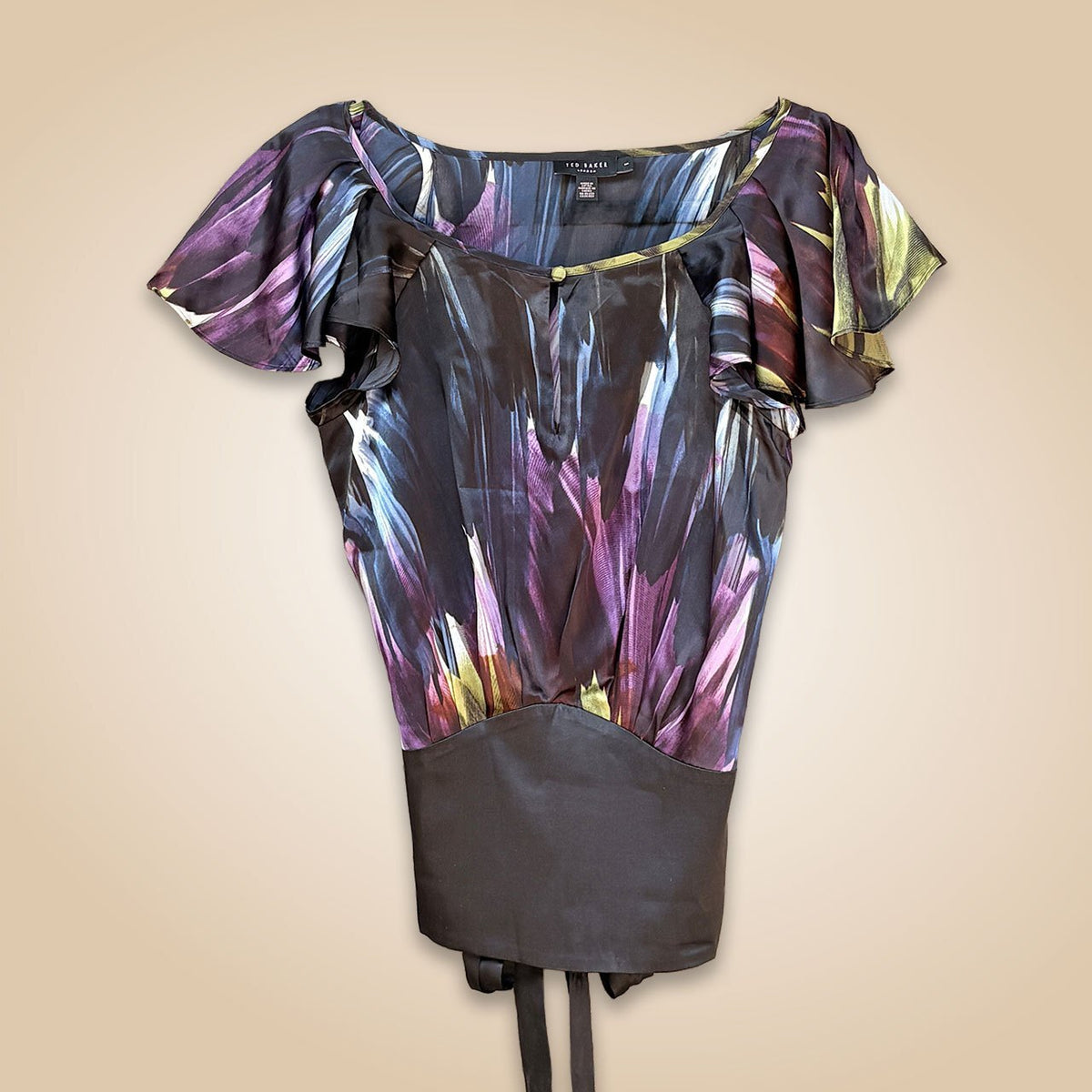 Ted Baker Silk Top Butterfly Sleeves