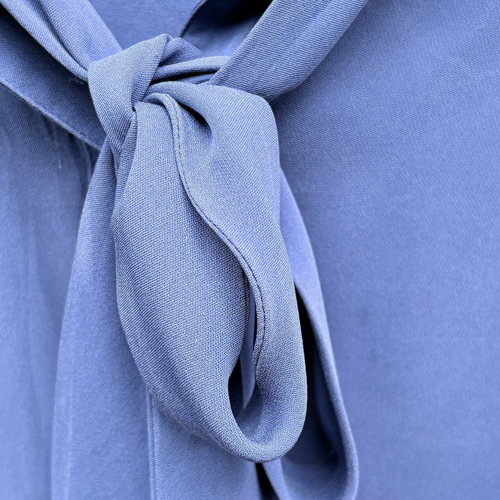 Theory Tie Neck Blouse | Blue, LS, S