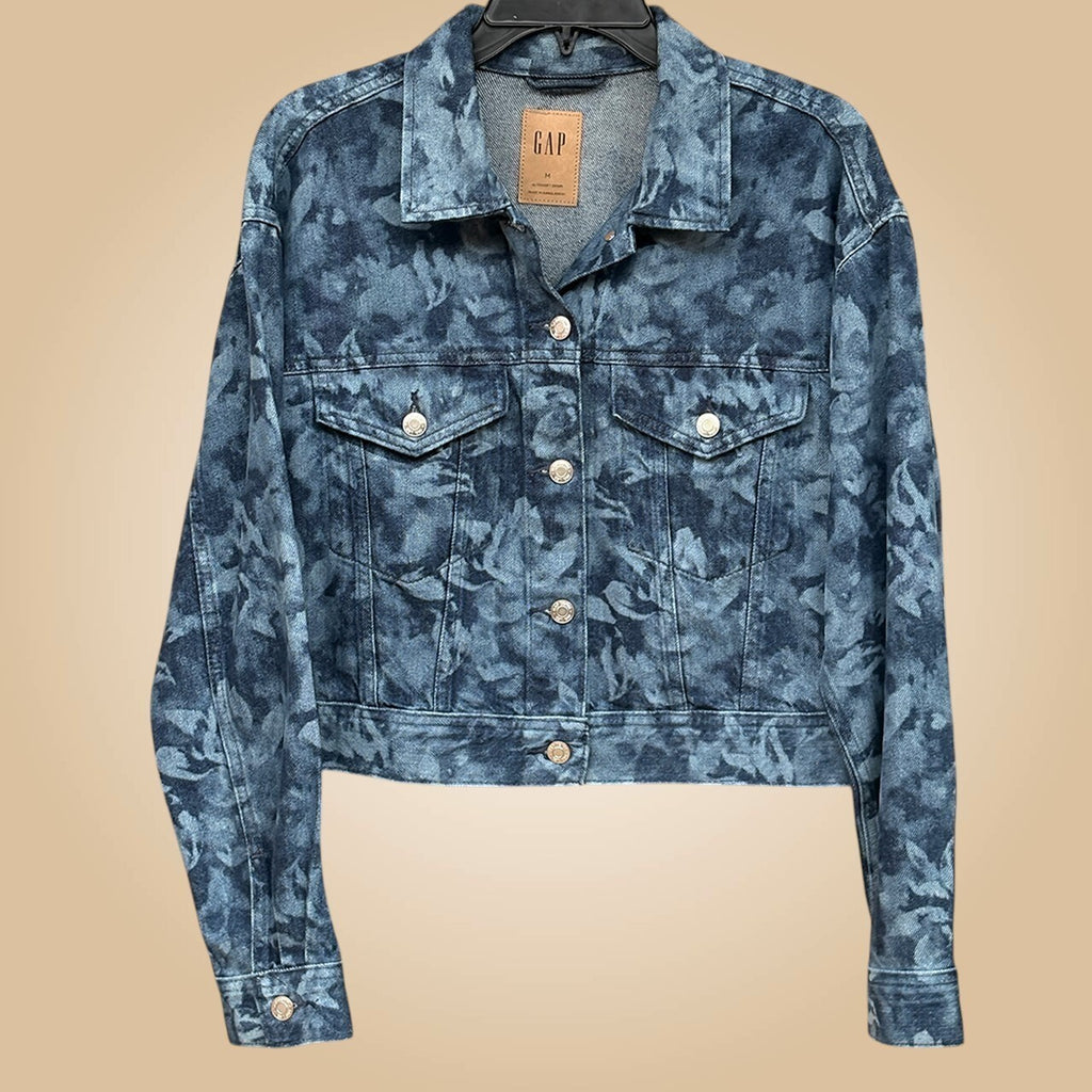 Gap Ultrasoft Denim Jacket | Floral, M