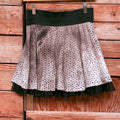Joe Benbasset Black and White Eyelet Cotton Skirt with Ruffle Hem, Size Large