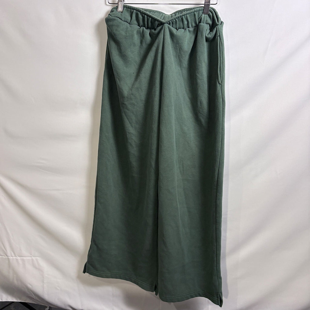 Out From Under Wide Leg Green Sweatpants, S