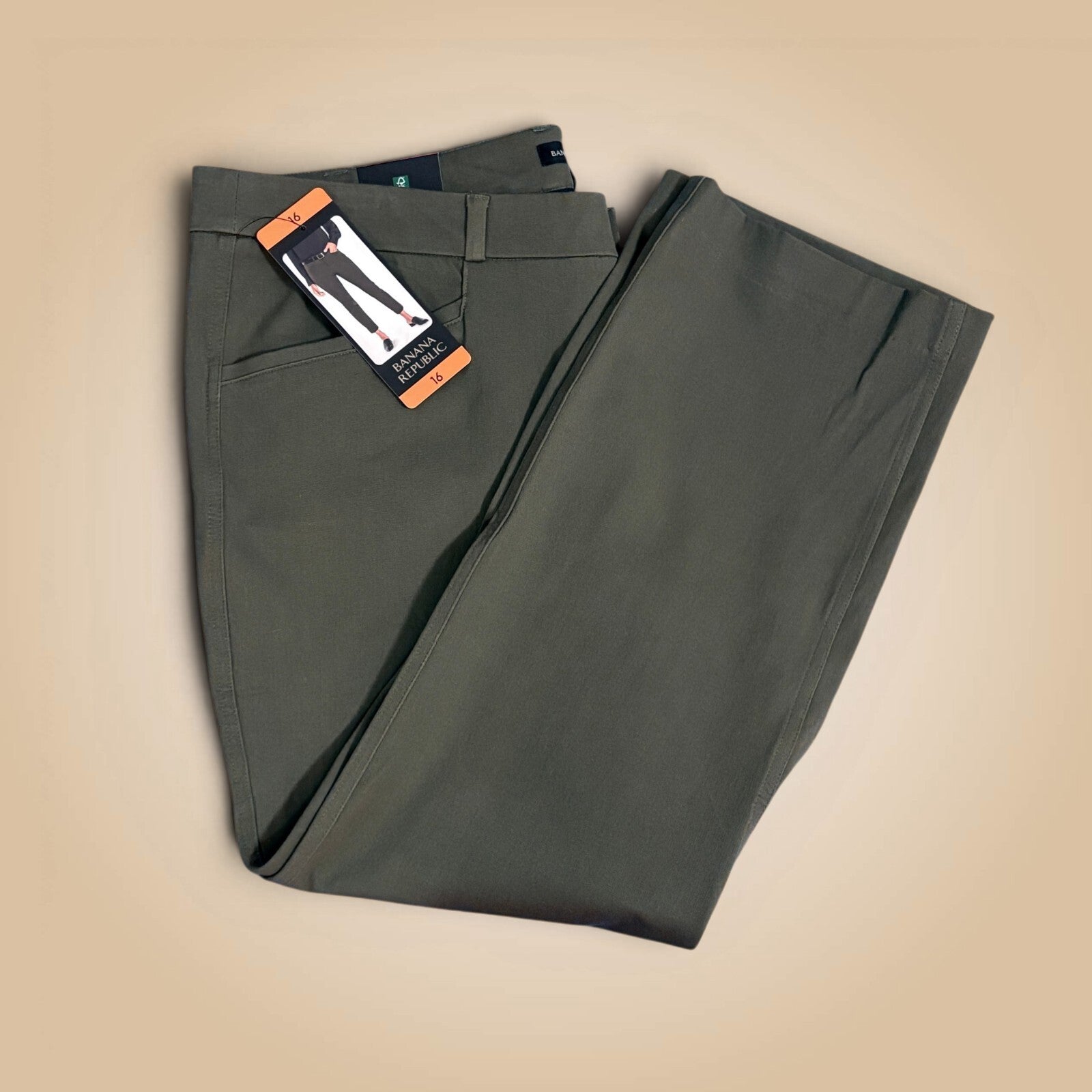 Banana Republic Olive Night Slim Straight Crops 🌿