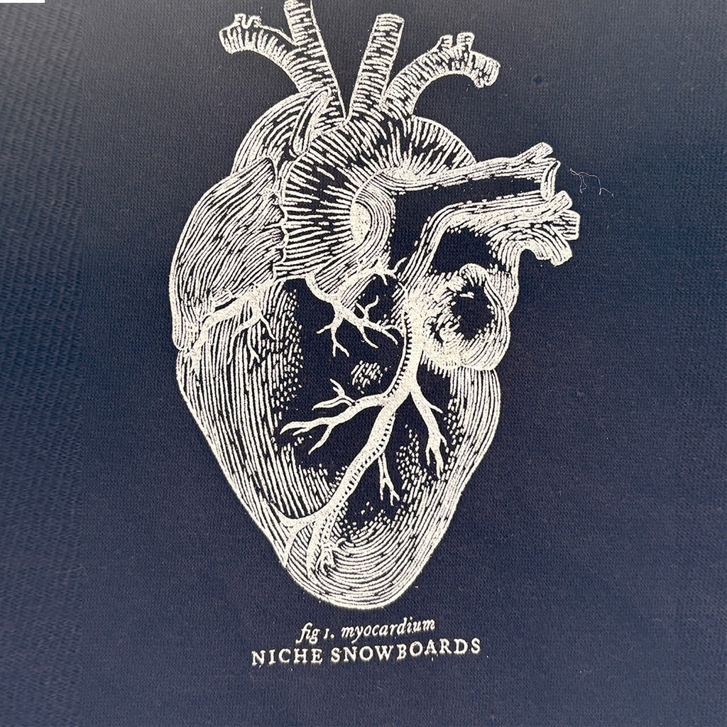 Niche Snowboards Black Hoodie with Anatomical Heart Print