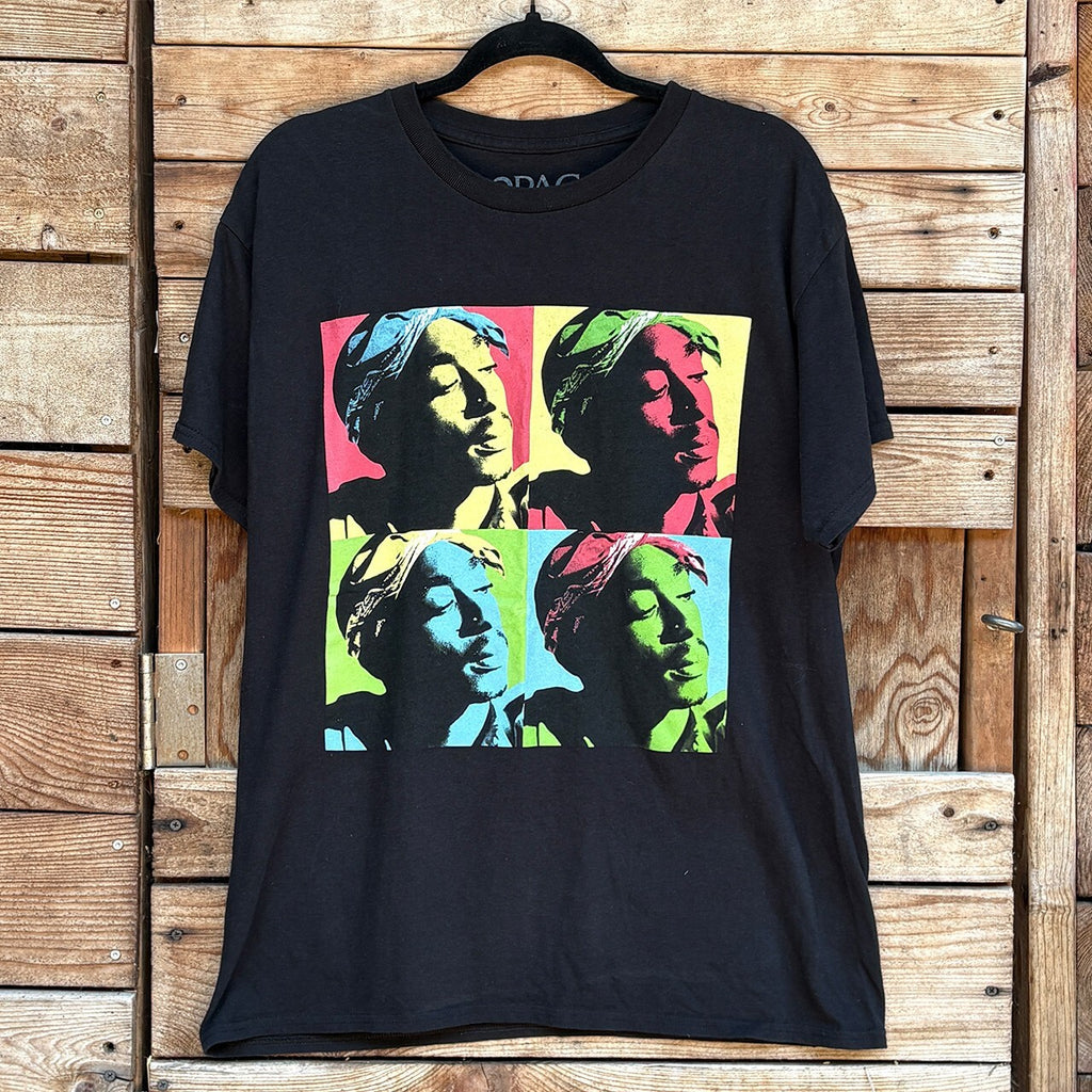2PAC Graphic Black Cotton T-Shirt Size L