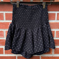 Bishop + Young Black Floral Smocked Waist Mini Skirt XS