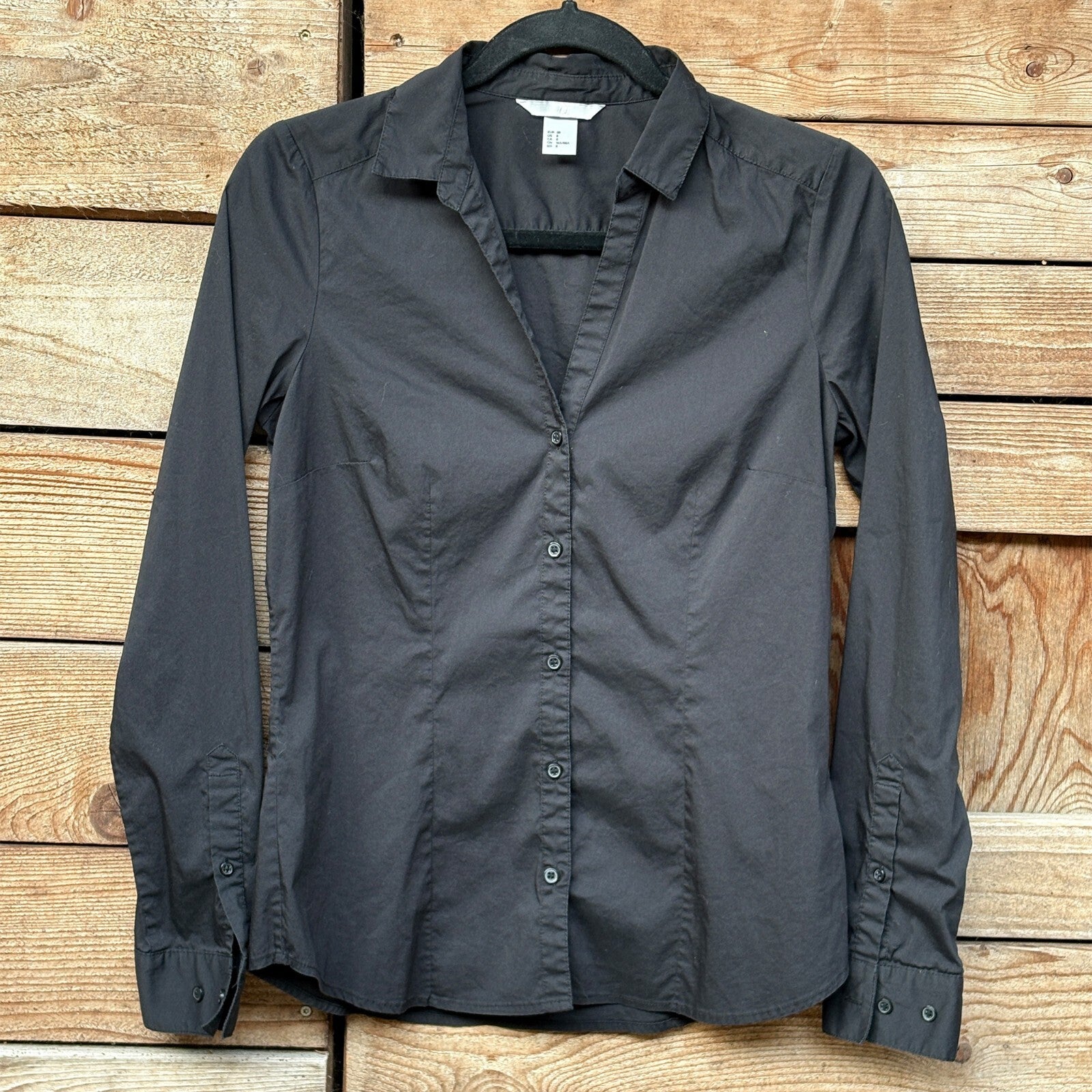 H&M Button-Up Shirt | Black, 8