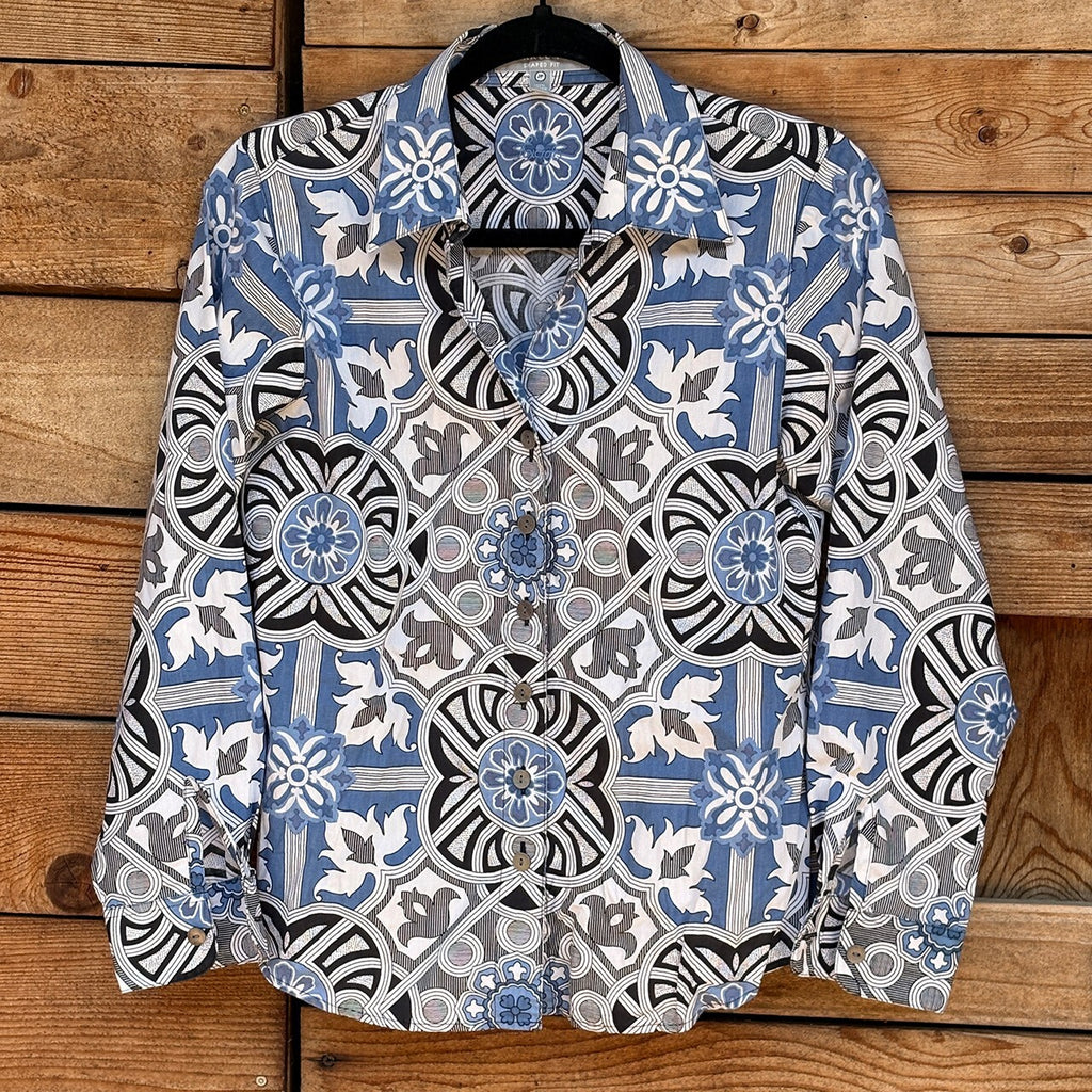 Foxcroft Wrinkle-Free Button-Up | Geo, 2P