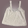 Elegant Cream Lace Camisole Top with Floral Pattern