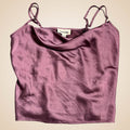 Open Edit Burgundy Satin Cami Crop Top S 🍷