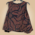 Sleeveless Dot Top | Red & Yellow Abstract, M