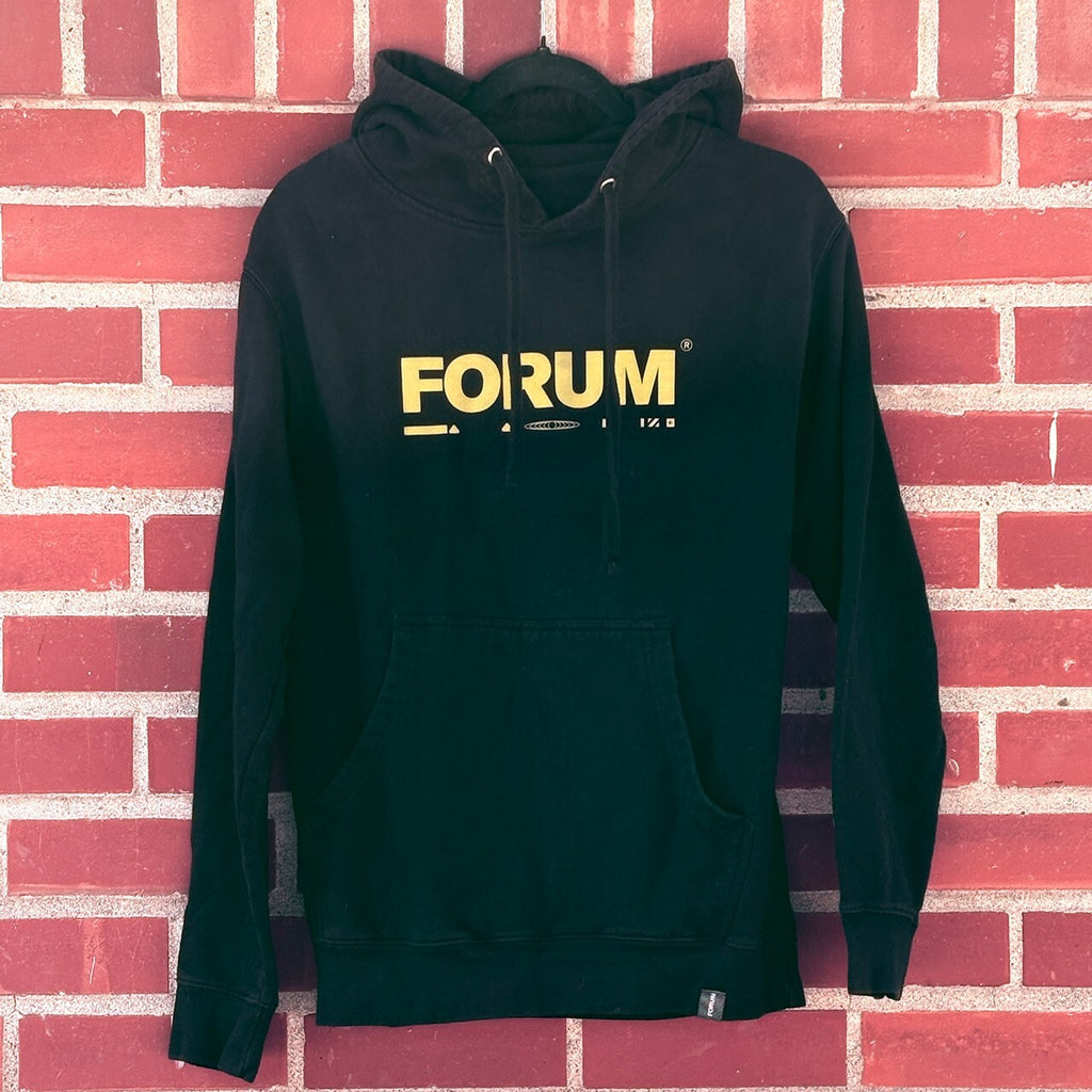 Forum Black Hoodie with Yellow Logo, Size S