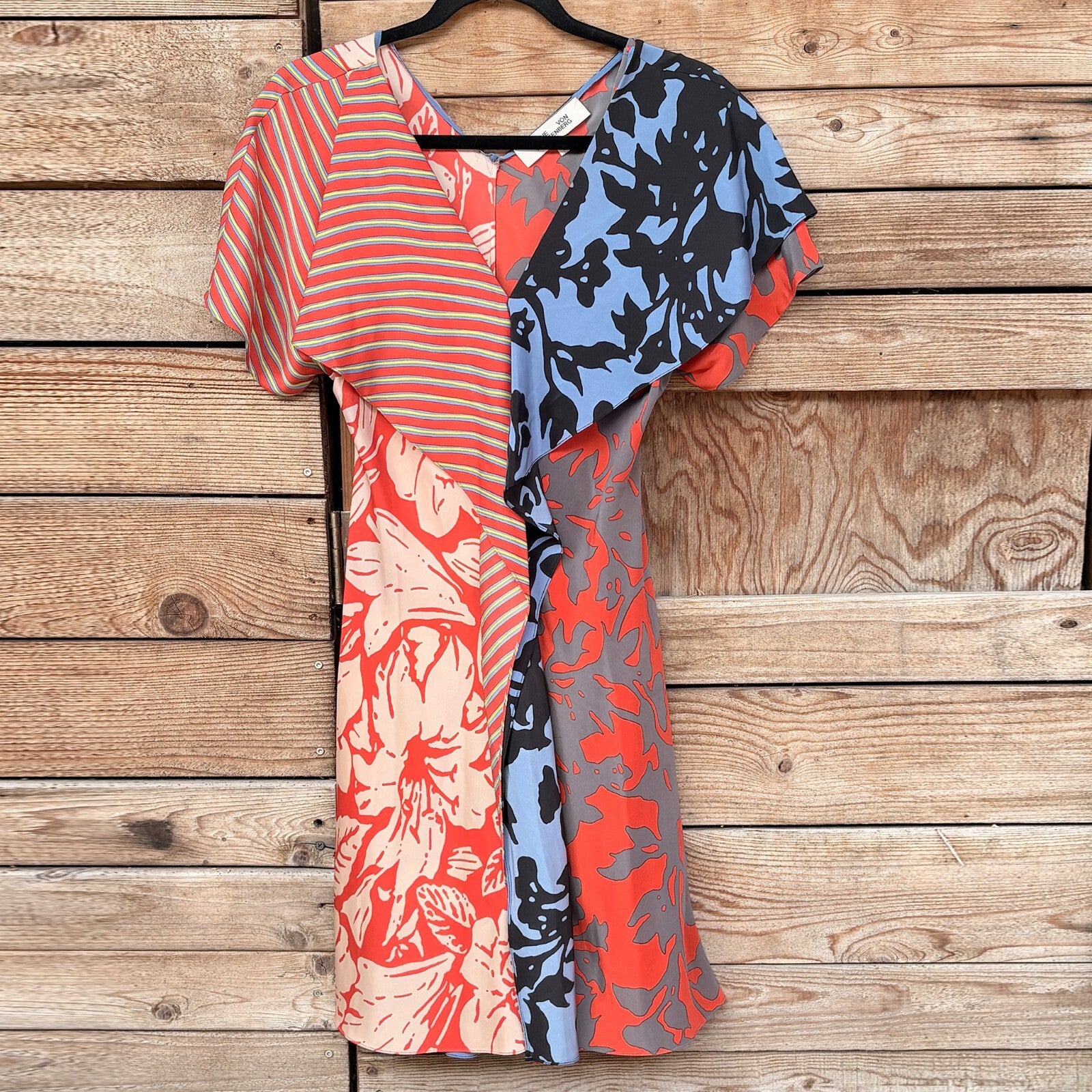 Diane von Furstenberg Silk Colorblock Dress