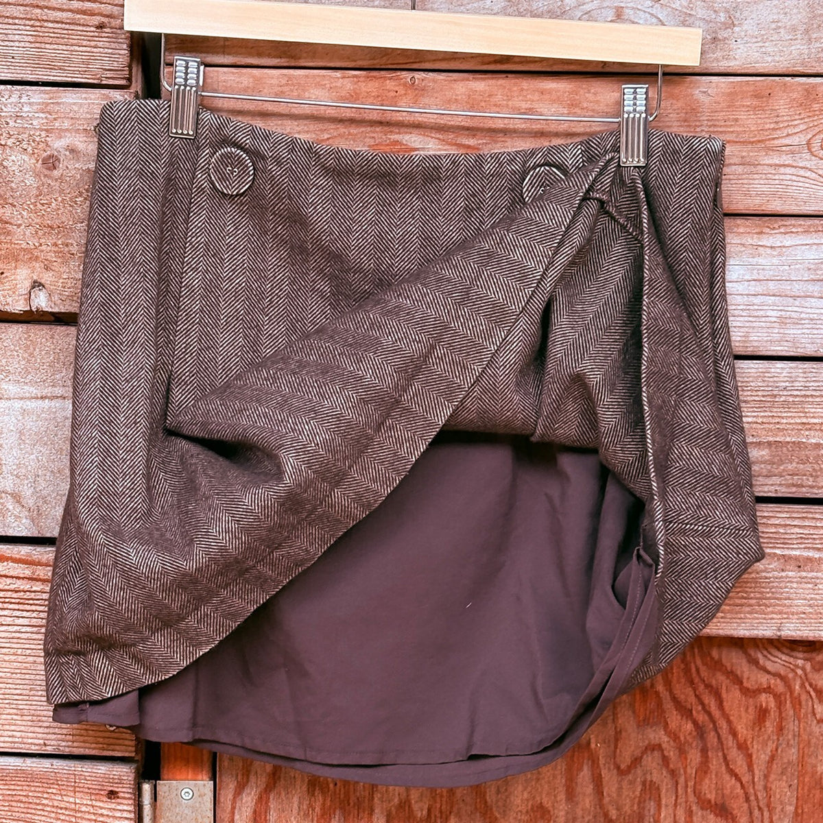 The Limited Brown Herringbone Mini Skirt