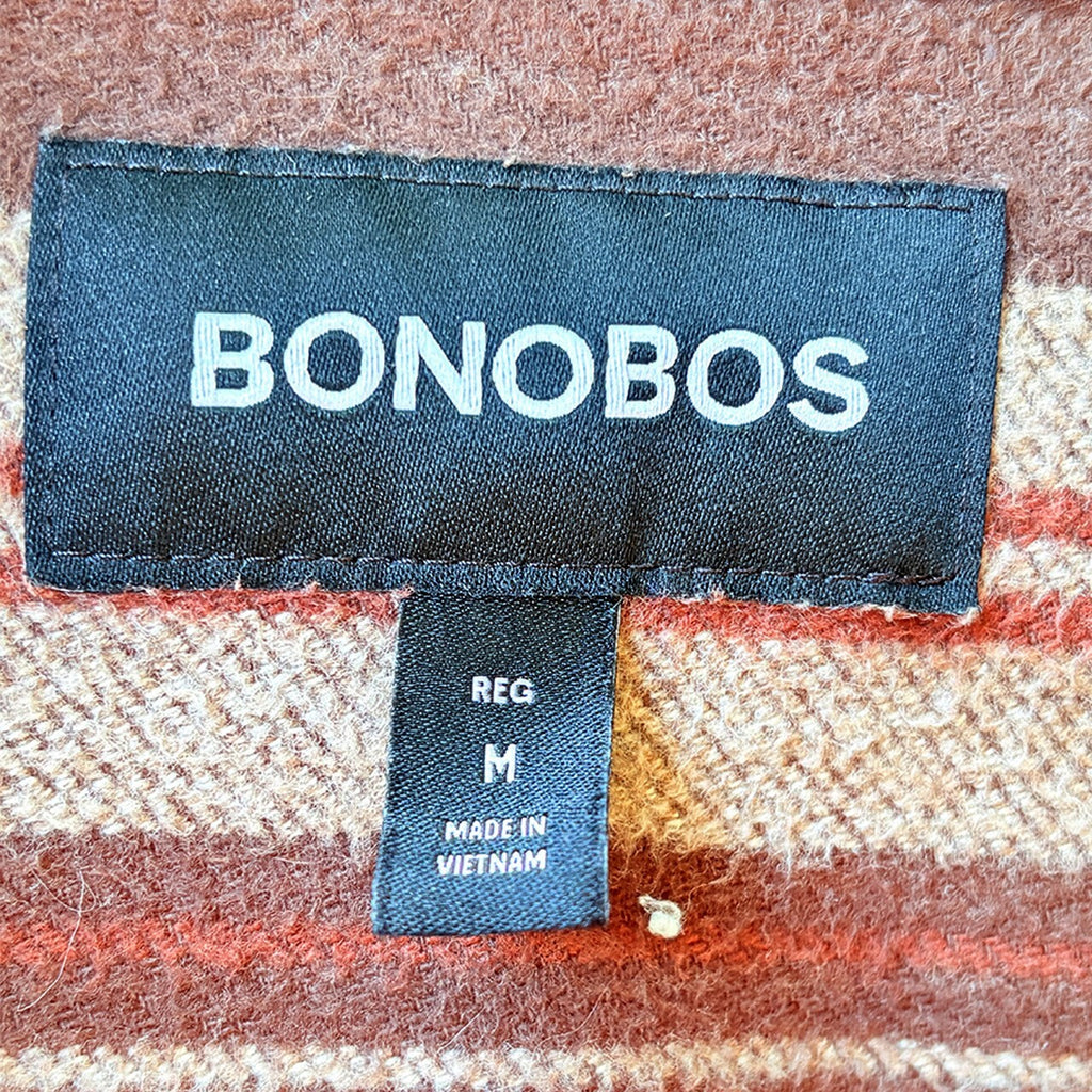 Bonobos Men's Medium Brown Checkered Button-Up Shirt