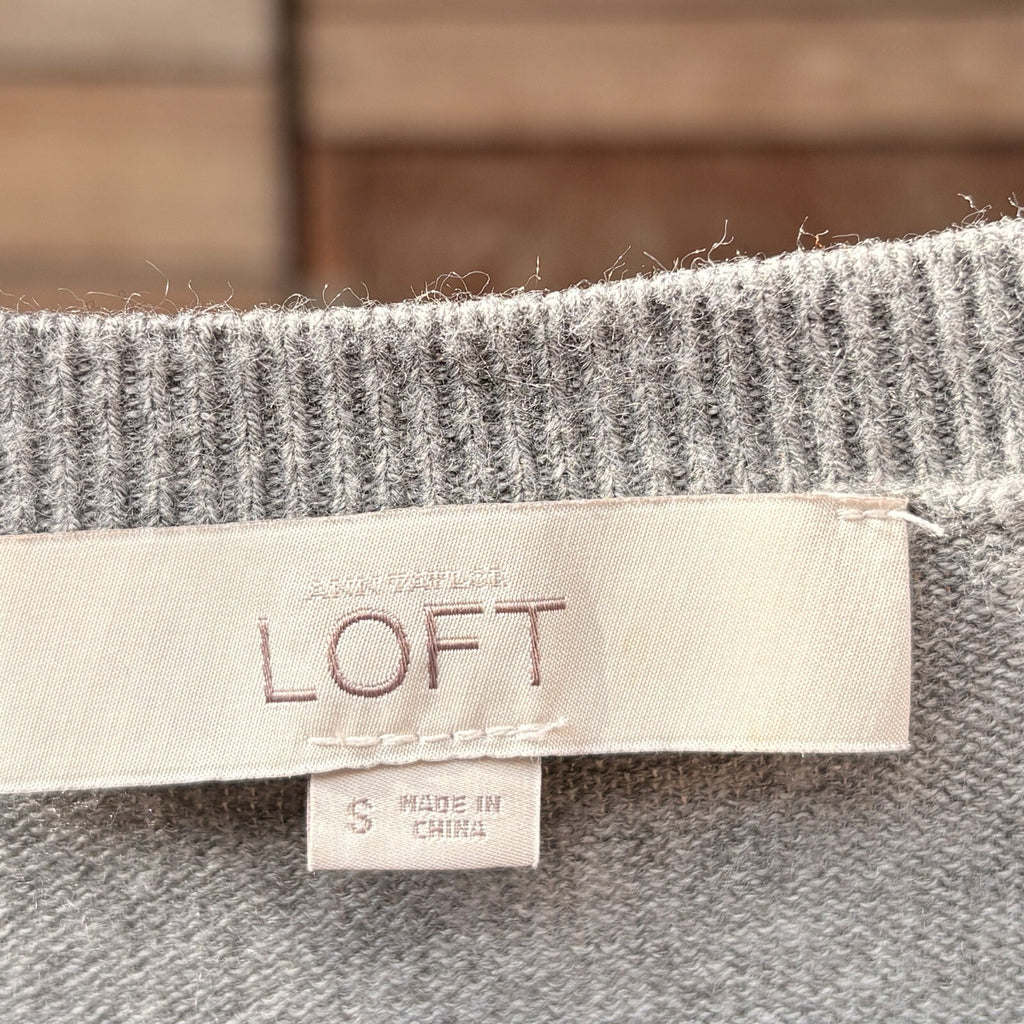 LOFT Grey Scottie Dog Intarsia Sweater