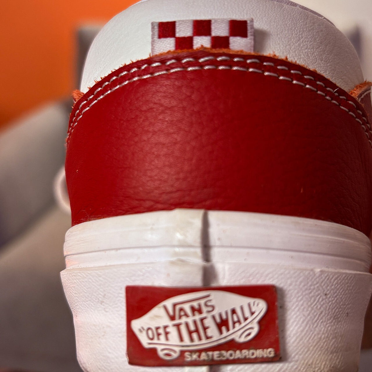 Vans Half Cab Red and White Skate Shoes with PopCush