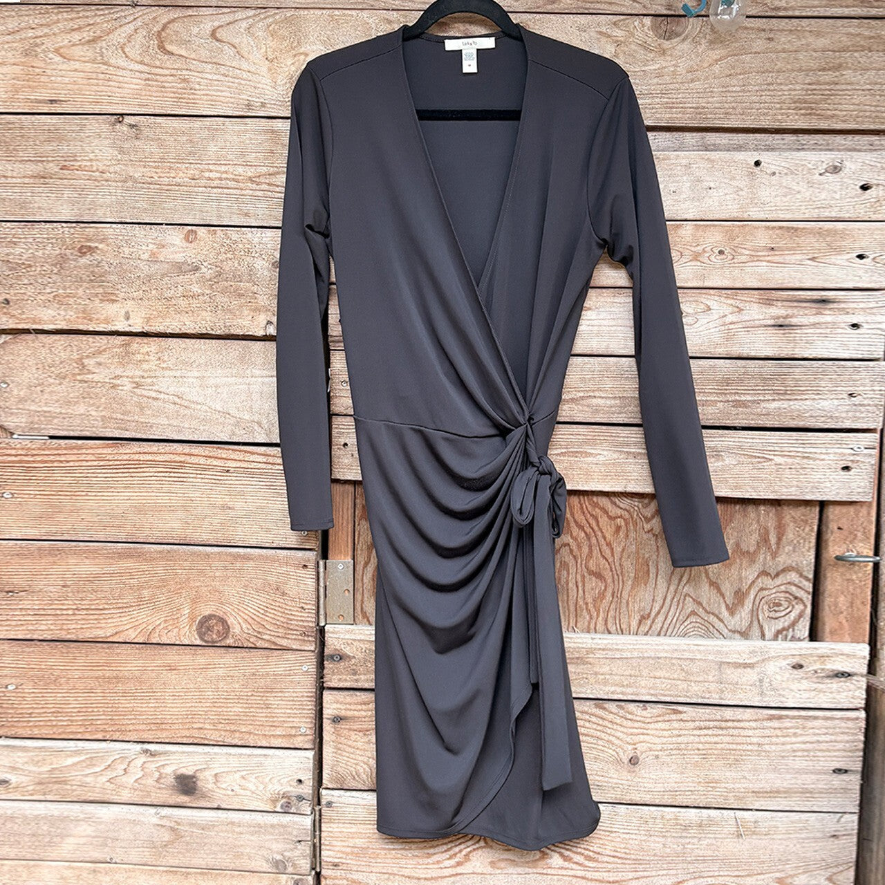 Lark & Ro Wrap Dress | Black, M