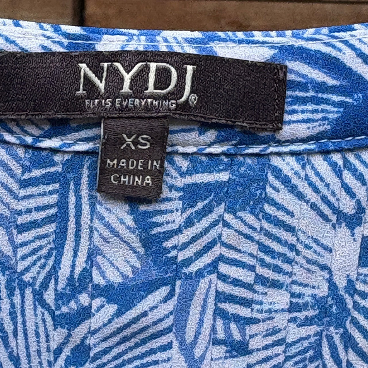NYDJ Floral Blouse | Blue, White, XS