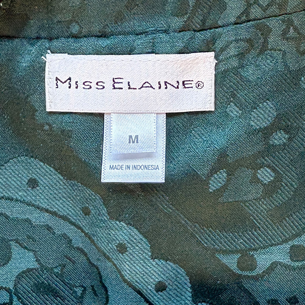 Miss Elaine Green Paisley Jacquard Pajama Set Medium