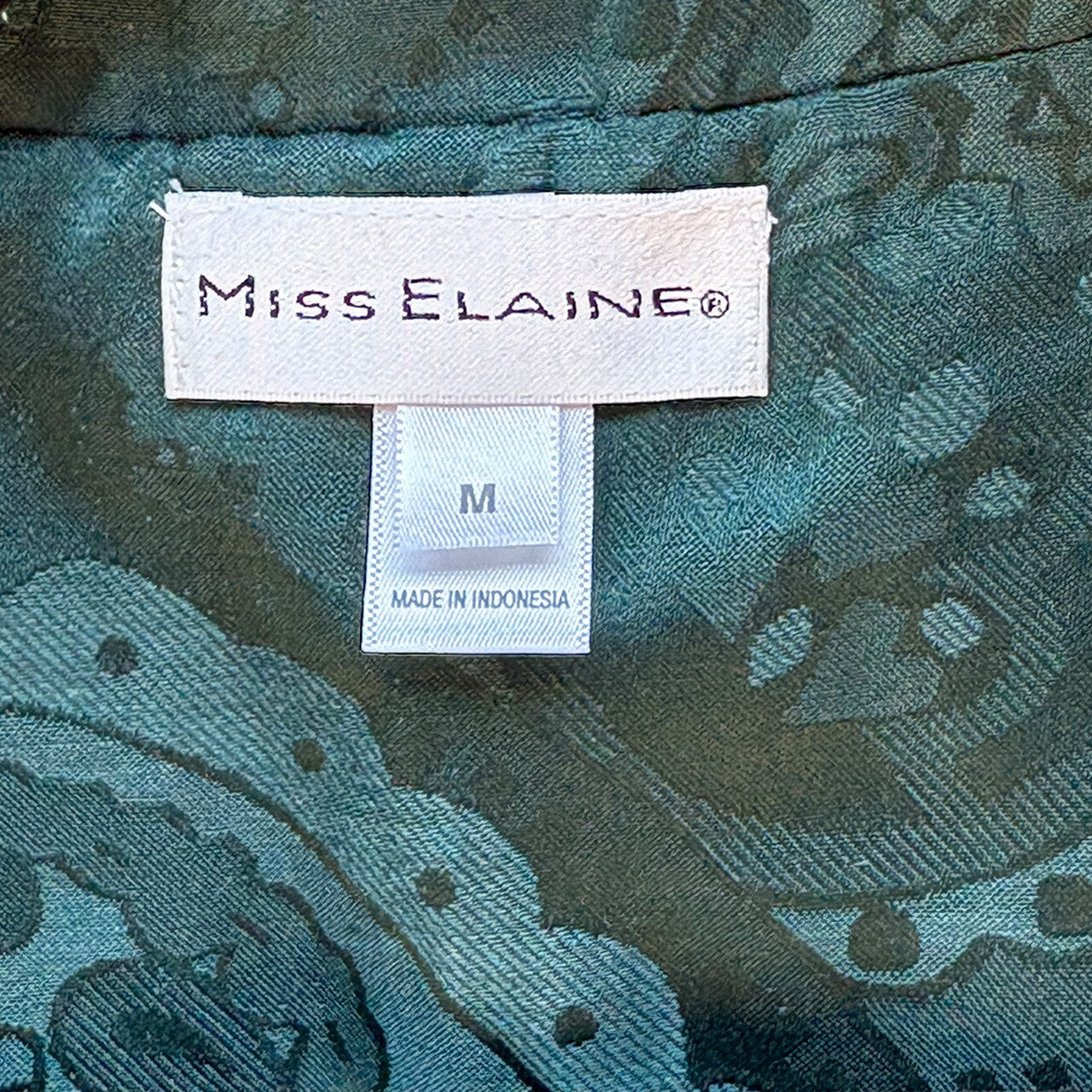 Miss Elaine Green Paisley Jacquard Pajama Set Medium