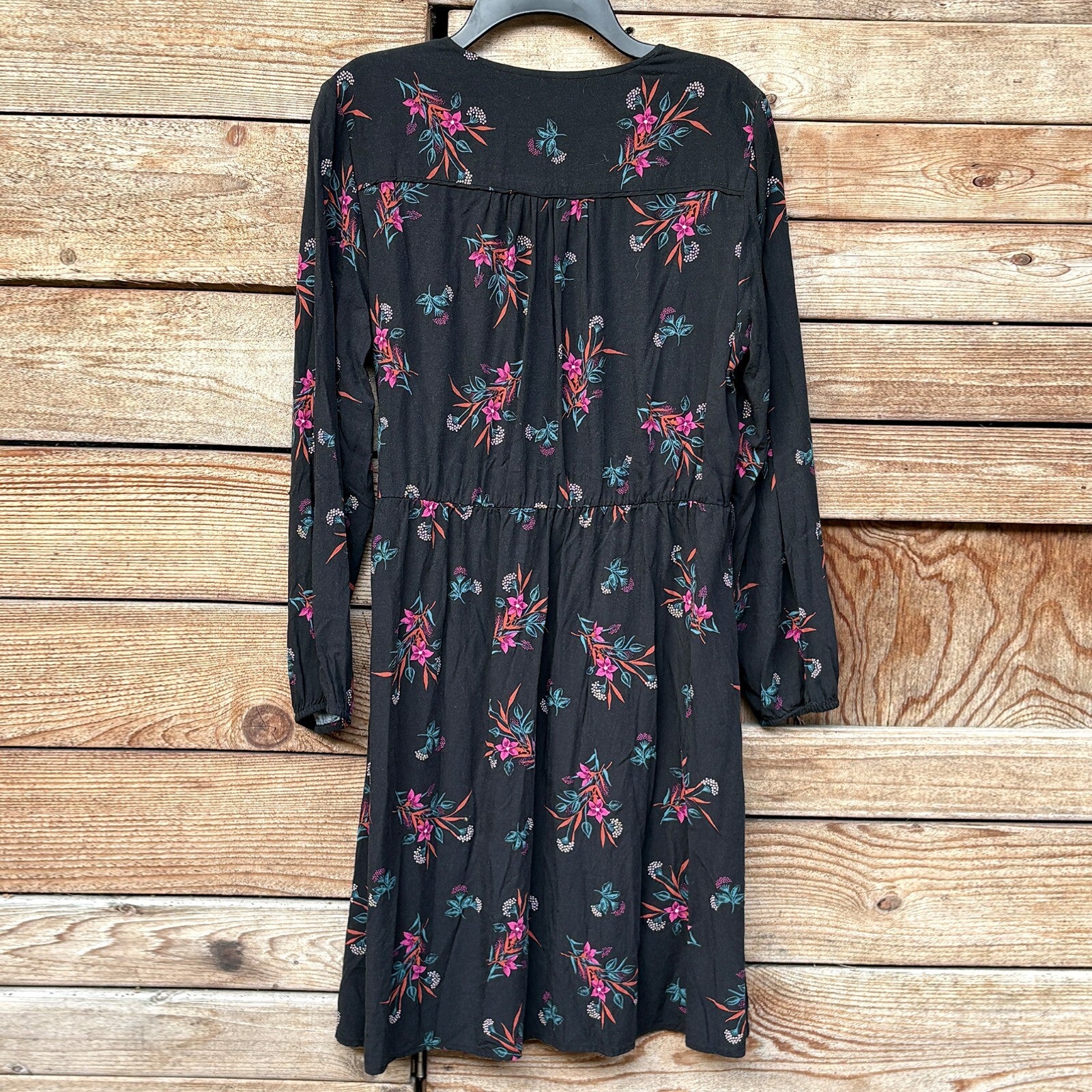 Gap Floral Wrap Dress | Black Multi, S