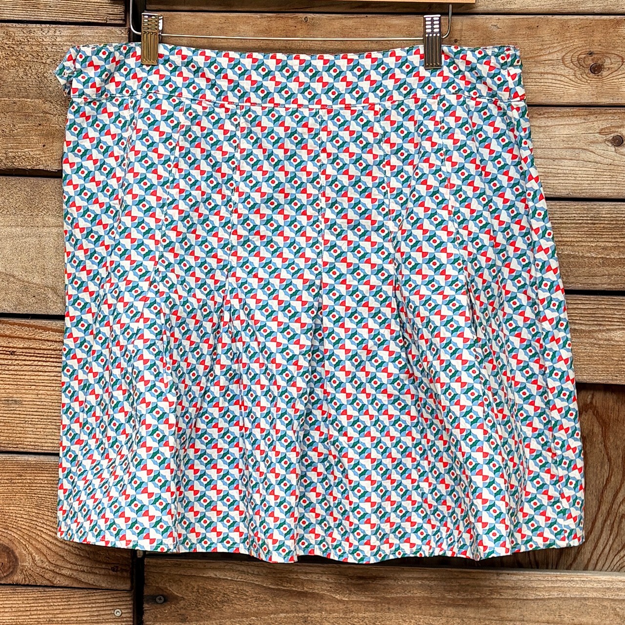 Maeve Pleated Mini Skirt | Geometric, 14