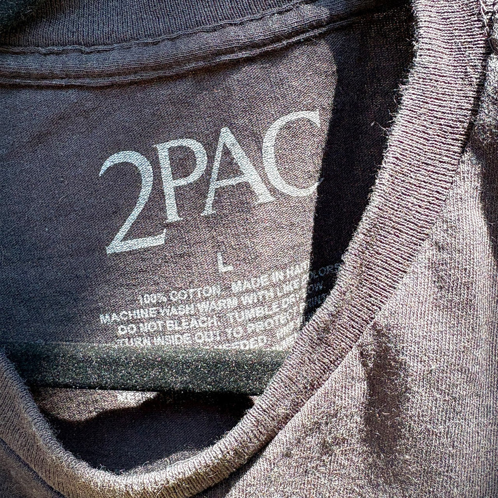 2PAC Graphic Black Cotton T-Shirt Size L