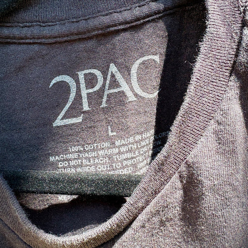 2PAC Graphic Black Cotton T-Shirt Size L