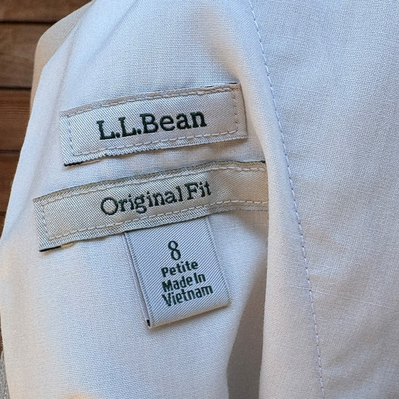 L.L.Bean Original Fit Beige Petite Pants Size 8