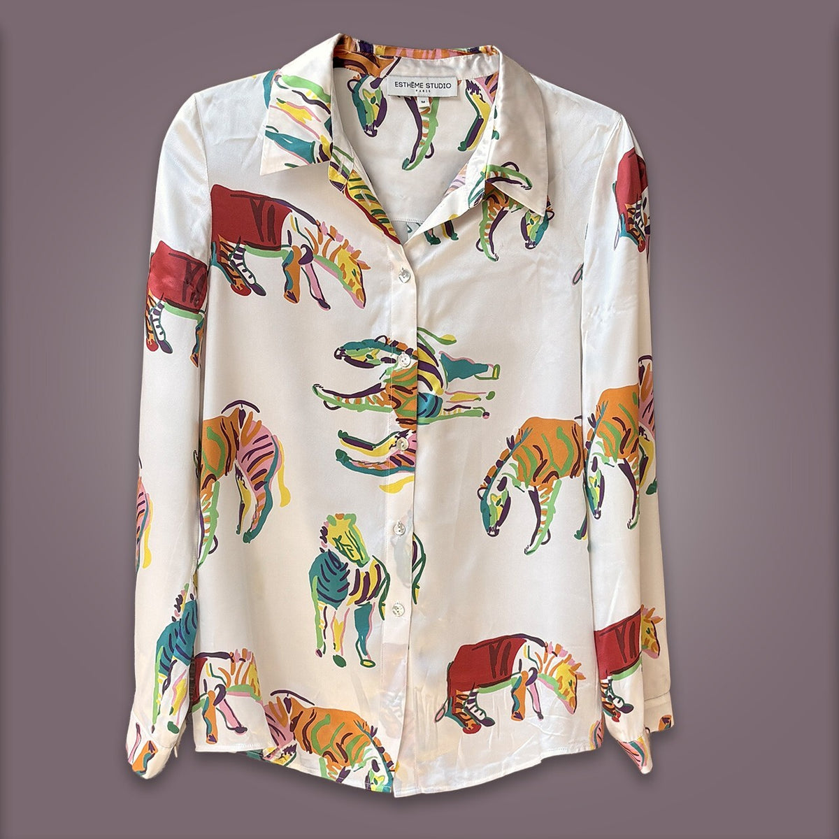 Esthème Studio Paris Silk Button-Up Shirt