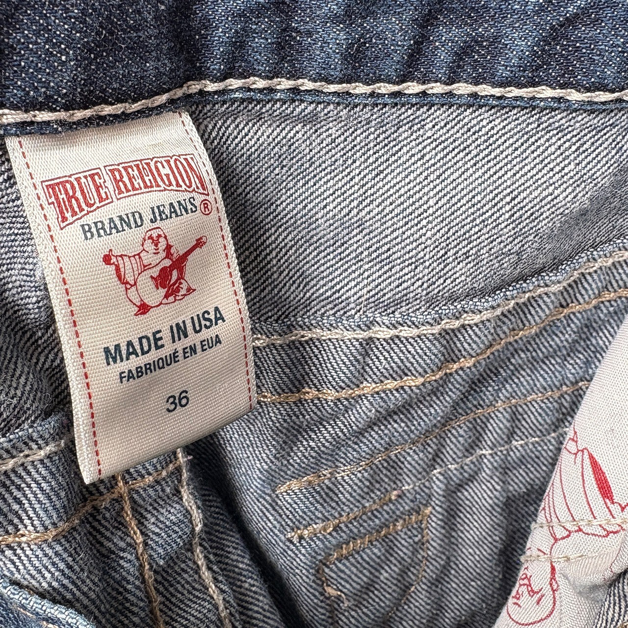 True Religion Men's Boot Cut Jeans Size 36 Made in USA