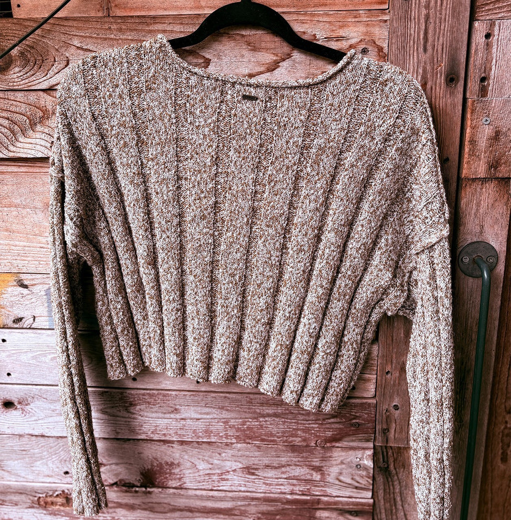 O'Neill Brown Textured Ribbed Knit Sweater Size S